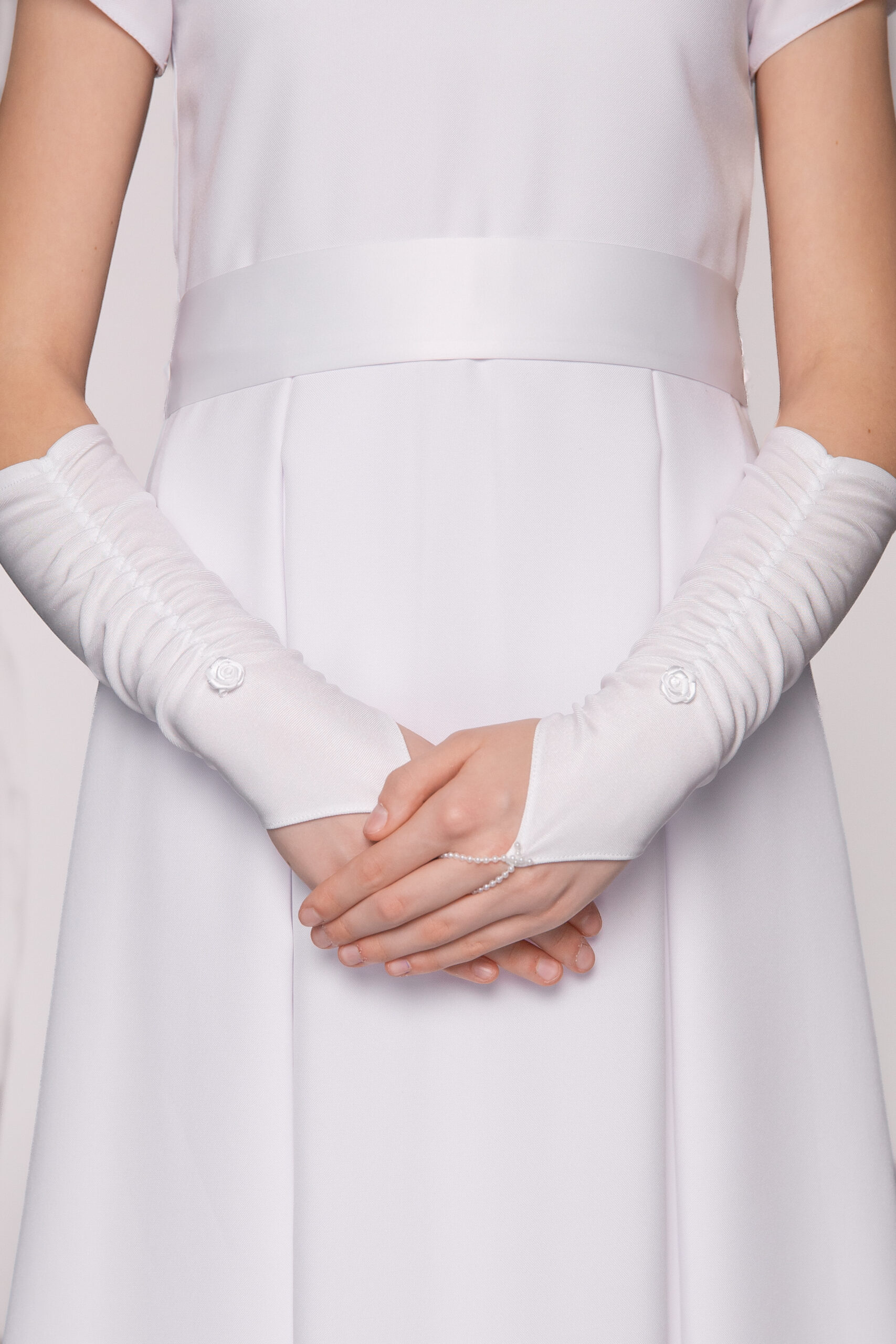 Rękawiczki komunijne długie